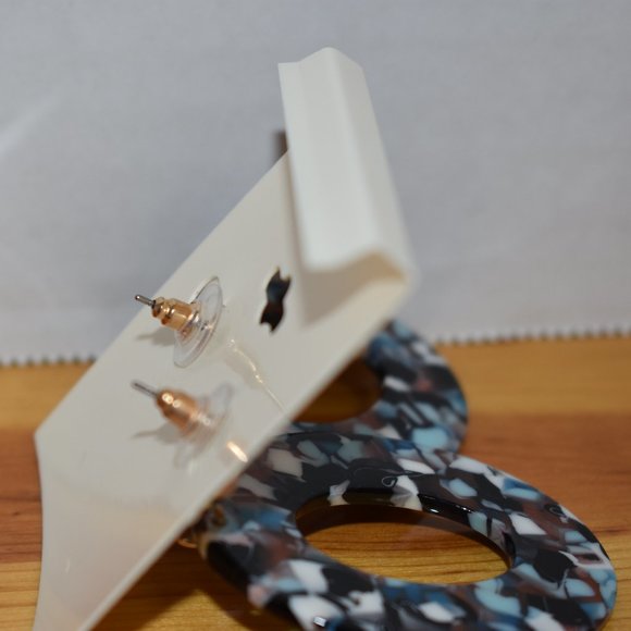 Creative Acetate Plate Geometry Elliptical Diamond Earrings Women's Jewelry - Picture 6 of 10